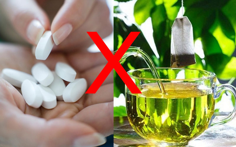 Không uống nước chè với thuốc