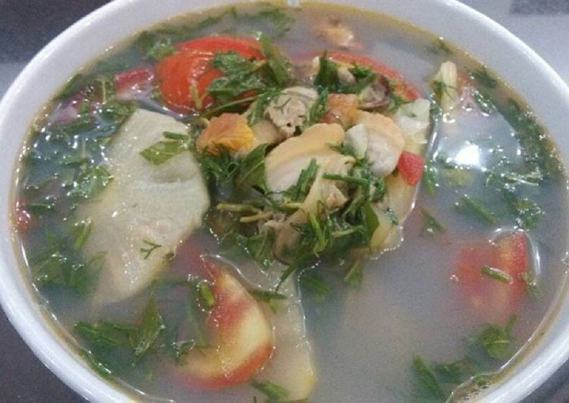Canh trai nấu lá xương sông