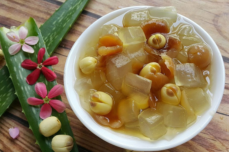 Chè nha đam hạt sen ngon mát cho mùa hè