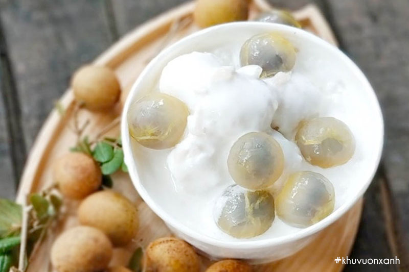 Kem nhãn tươi ngọt và thơm mát