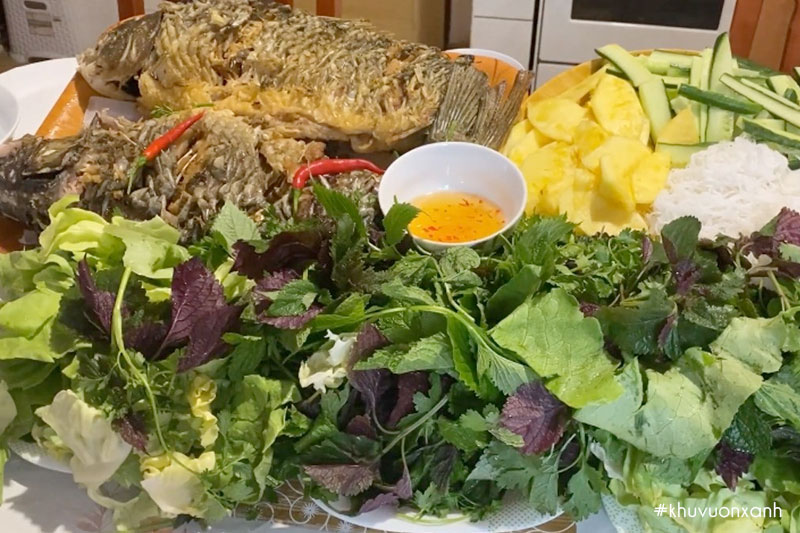 Rau sống là món ăn phổ biến trong mâm cơm người Việt